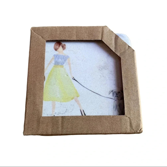 4 Dog Puppy Paw Print Stone Tile Coasters - Picture 2 of 7